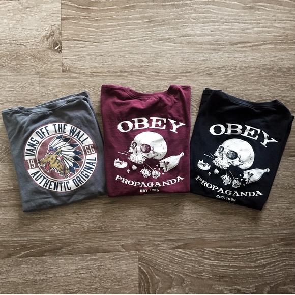 Obey Other - OBEY PROPAGANDA + VANS OFF THE WALL tee t shirt L
